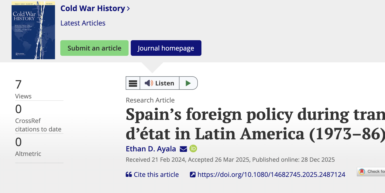Spain’s foreign policy during transition towards coups d’état in Latin America